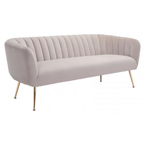 Deco Sofa Velvet Upholstery & Gold Metal Legs Glam Art Deco | Zuo Modern