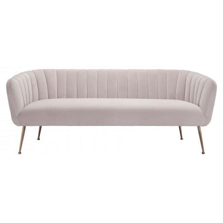 Deco Sofa Velvet Upholstery & Gold Metal Legs Glam Art Deco | Zuo Modern
