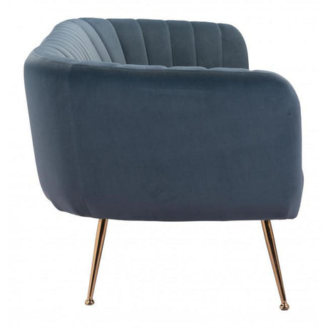 Deco Sofa Velvet Upholstery & Gold Metal Legs Glam Art Deco | Zuo Modern