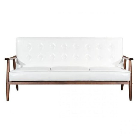 Rocky Sofa Faux Leather 3-Seater Tufted Cushions & Wood Frame | Zuo Modern