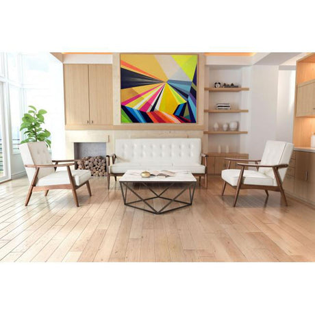 Rocky Sofa Faux Leather 3-Seater Tufted Cushions & Wood Frame | Zuo Modern