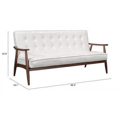 Rocky Sofa Faux Leather 3-Seater Tufted Cushions & Wood Frame | Zuo Modern
