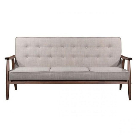 Rocky Sofa Faux Leather 3-Seater Tufted Cushions & Wood Frame | Zuo Modern