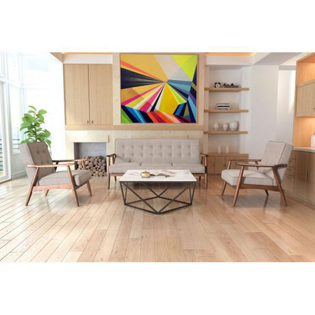 Rocky Sofa Faux Leather 3-Seater Tufted Cushions & Wood Frame | Zuo Modern