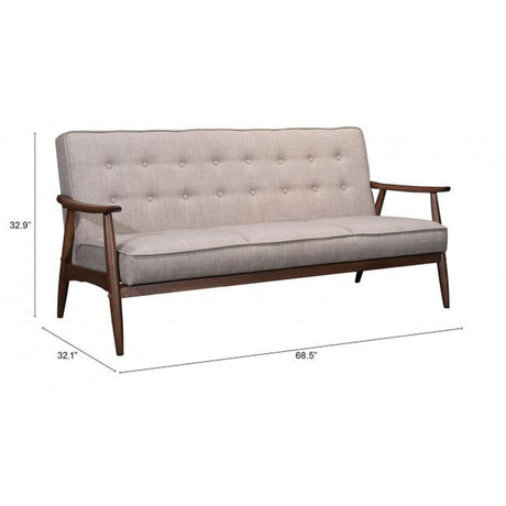Rocky Sofa Faux Leather 3-Seater Tufted Cushions & Wood Frame | Zuo Modern